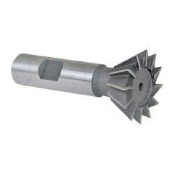 Keo - 1-3/8" Diam x 9/16" Width of Cut, 60° Included Angle, Cobalt Dovetail Cutter - 5/8" Shank Diam, 2-7/8" Overall Length, Weldon Flat, Uncoated - Eagle Tool & Supply