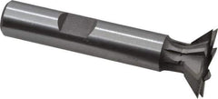 Keo - 3/4" Diam x 3/16" Width of Cut, 45° Included Angle, Cobalt Dovetail Cutter - 3/8" Shank Diam, 1-15/16" Shank Length, 2-1/8" Overall Length, Weldon Flat, Uncoated - Eagle Tool & Supply