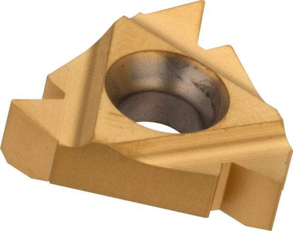 Carmex - 16ER External Right Hand 8 NPT Laydown Threading Insert - Grade P25C, TiN Coated Carbide - Eagle Tool & Supply