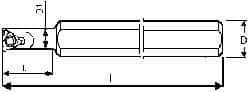 Carmex - Internal Thread, Left Hand Cut, 12mm Shank Width x 12mm Shank Height Indexable Threading Toolholder - 100mm OAL, 06IL Insert Compatibility, SI Toolholder - Eagle Tool & Supply