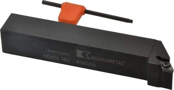 Kennametal - SDJC, Left Hand Cut, 3° Lead Angle, 1" Shank Height x 1" Shank Width, Neutral Rake Indexable Turning Toolholder - 6" OAL, DC..32.5. Insert Compatibility, Series Screw-On - Eagle Tool & Supply