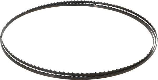 Starrett - 4 TPI, 7' 8" Long x 1/4" Wide x 0.025" Thick, Welded Band Saw Blade - Carbon Steel, Toothed Edge, Raker Tooth Set, Flexible Back, Contour Cutting - Eagle Tool & Supply