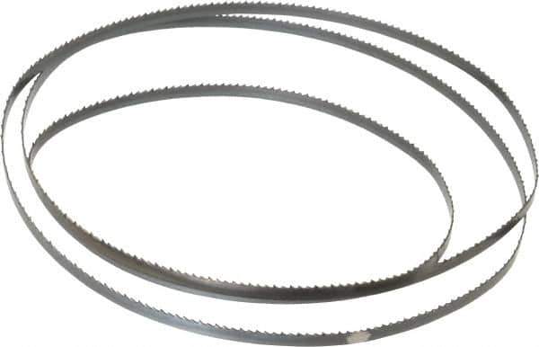 Starrett - 10 TPI, 4' 8-1/2" Long x 1/4" Wide x 0.025" Thick, Welded Band Saw Blade - Carbon Steel, Toothed Edge, Raker Tooth Set, Flexible Back, Contour Cutting - Eagle Tool & Supply