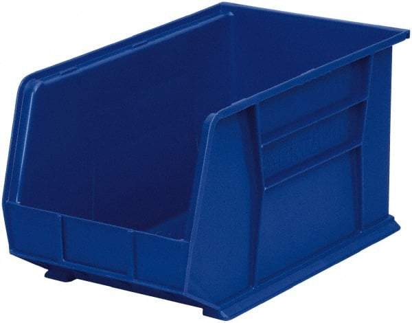 Akro-Mils - 60 Lb. Load Capacity, 18" Deep, Blue Polymer Hopper Stacking Bin - 10" High x 11" Wide x 18" Long - Eagle Tool & Supply