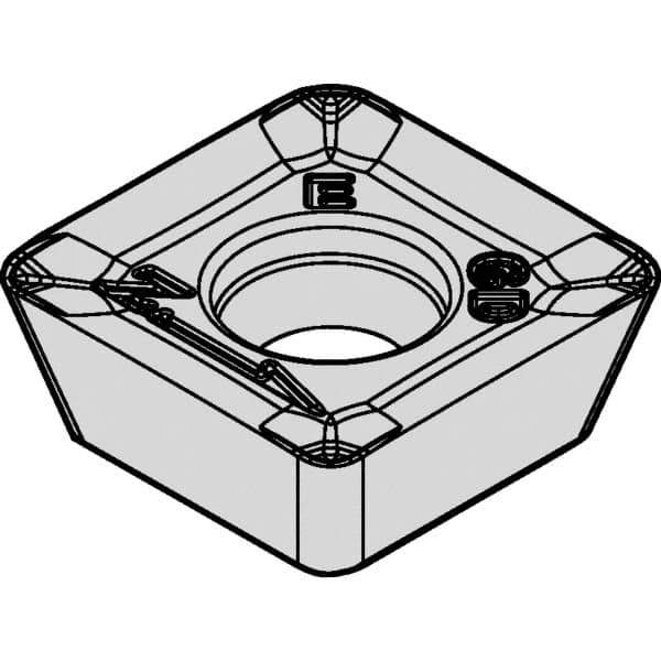 Kennametal - SDET433 Grade KC522M Carbide Milling Insert - TiAlN Finish, 3/16" Thick, 1/2" Inscribed Circle, 1.19mm Corner Radius - Eagle Tool & Supply