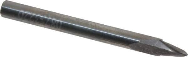 Accupro - 10° Taper Angle per Side, 3/32" Small End Diam, 0.308" LOC, Solid Carbide 2 Flute Tapered Ball End Mill - 2" OAL, 3/16" Shank Diam, Spiral Flute - Eagle Tool & Supply