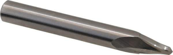 Accupro - 10° Taper Angle per Side, 3/16" Small End Diam, 7/16" LOC, Solid Carbide 2 Flute Tapered Ball End Mill - 2-1/2" OAL, 5/16" Shank Diam, Spiral Flute - Eagle Tool & Supply