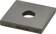 Mitutoyo - 0.131" Square Steel Gage Block - Accuracy Grade 0, Includes Certificate of Inspection - Eagle Tool & Supply