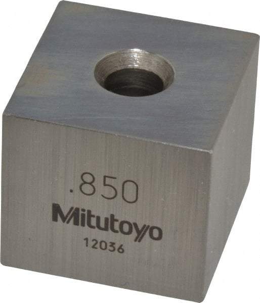 Mitutoyo - 0.85" Square Steel Gage Block - Accuracy Grade 0, Includes Certificate of Inspection - Eagle Tool & Supply