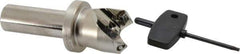 Seco - 45° Lead Angle, 1.18" Max Cut Diam, 0.18" Max Depth of Cut, Indexable Chamfer and Angle End Mill - 2 Inserts, SE.. 09T3 Insert Style, 3.54" Overall Length, Through Coolant - Eagle Tool & Supply
