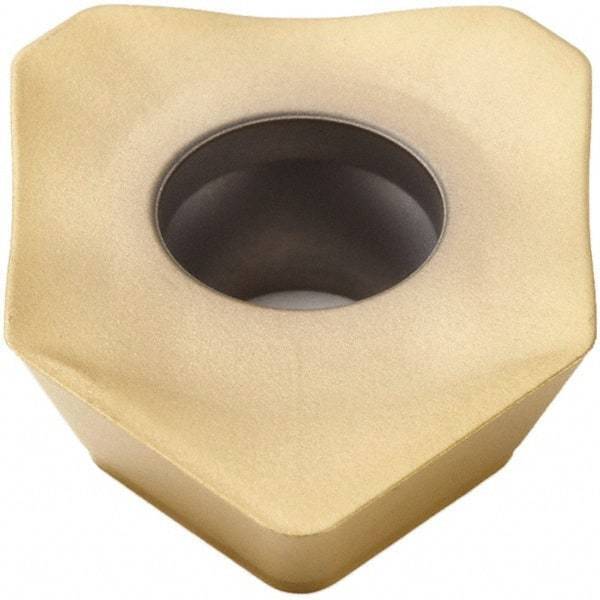 Seco - SEEX1204 M14 Grade F40M Carbide Milling Insert - TiAlN/TiN Finish, 0.187" Thick, 1/2" Inscribed Circle - Eagle Tool & Supply