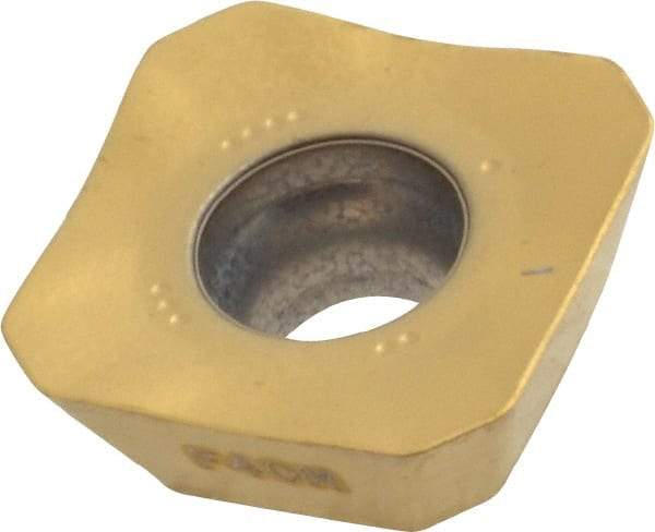 Seco - SEEX1204 M14 Grade F40M Carbide Milling Insert - TiAlN/TiN Finish, 0.187" Thick, 1/2" Inscribed Circle - Eagle Tool & Supply