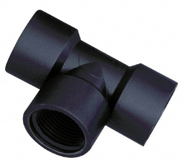 Green Leaf - 1/4" Polypropylene Plastic Pipe Tee - FIPT x FIPT x FIPT End Connections - Eagle Tool & Supply