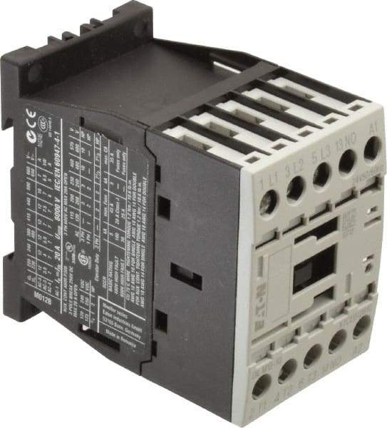 Eaton Cutler-Hammer - 3 Pole, 24 Coil VAC, 20 Amp, Nonreversible Open Enclosure IEC Contactor - 1 Phase hp: 1 at 115 V, 2 at 200 V, 2 at 230 V, 3 Phase hp: 10 at 460 V, 10 at 575 V, 3 at 200 V, 3 at 230 V, 12 Amp Inductive Load Rating Listed - Eagle Tool & Supply