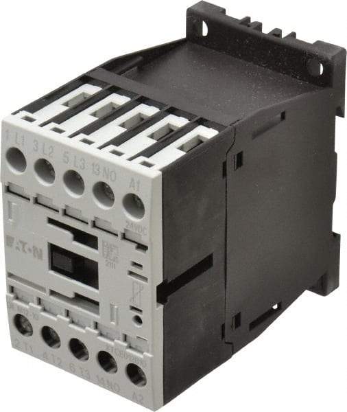 Eaton Cutler-Hammer - 3 Pole, 24 to 27 Coil VDC, 20 Amp, Nonreversible Open Enclosure IEC Contactor - 1 Phase hp: 1 at 115 V, 2 at 200 V, 2 at 230 V, 3 Phase hp: 10 at 460 V, 10 at 575 V, 3 at 200 V, 3 at 230 V, 12 Amp Inductive Load Rating Listed - Eagle Tool & Supply