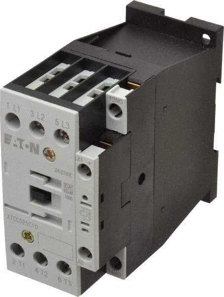 Eaton Cutler-Hammer - 3 Pole, 24 to 27 Coil VDC, 40 Amp, Nonreversible Open Enclosure IEC Contactor - 1 Phase hp: 2 at 115 V, 3 at 200 V, 5 at 230 V, 3 Phase hp: 10 at 230 V, 15 at 460 V, 20 at 575 V, 7.5 at 200 V, 25 Amp Inductive Load Rating Listed - Eagle Tool & Supply