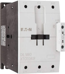 Eaton Cutler-Hammer - 3 Pole, 24 to 27 Coil VDC, 125 Amp, Nonreversible Open Enclosure IEC Contactor - 1 Phase hp: 15 at 200 V, 15 at 230 V, 7.5 at 115 V, 3 Phase hp: 25 at 200 V, 30 at 230 V, 60 at 460 V, 75 at 575 V, 80 Amp Inductive Load Rating Listed - Eagle Tool & Supply