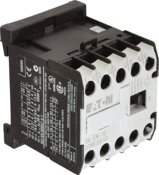 Eaton Cutler-Hammer - 3 Pole, 208 Coil VAC at 60 Hz, Nonreversible Open Enclosure IEC Contactor - 1 Phase hp: 0.5 at 115 V, 1 at 200 V, 1.5 at 230 V, 3 Phase hp: 2 at 200 V, 3 at 230 V, 5 at 460 V, 5 at 575 V, 8.80 Amp Inductive Load Rating Listed - Eagle Tool & Supply