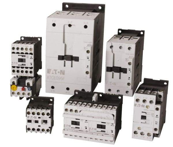 Eaton Cutler-Hammer - 3 Pole, 24 to 27 Coil VDC, 63 Amp, Nonreversible Open Enclosure IEC Contactor - 1 Phase hp: 3 at 115 V, 5 at 200 V, 7.5 at 230 V, 3 Phase hp: 10 at 200 V, 15 at 230 V, 30 at 460 V, 40 at 575 V, 40 Amp Inductive Load Rating Listed - Eagle Tool & Supply