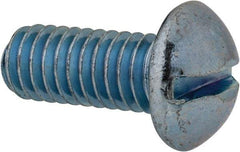 Value Collection - 5/16-18 UNC, 3/4" Length Under Head Slotted Drive Machine Screw - Round Head, Grade 2 Steel, Zinc-Plated Finish, Without Washer - Eagle Tool & Supply