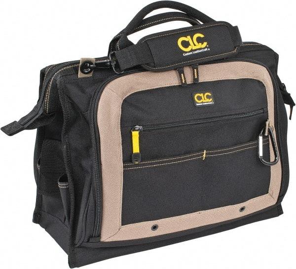 CLC - 58 Pocket Tan & Black Polyester Tool Bag - 18" Wide x 7" Deep x 14" High - Eagle Tool & Supply