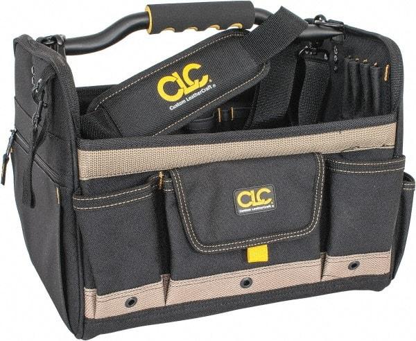 CLC - 21 Pocket Tan & Black Polyester Tool Tote - 14" Wide x 11" Deep x 11" High - Eagle Tool & Supply