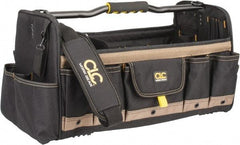 CLC - 37 Pocket Tan & Black Polyester Tool Tote - 20" Wide x 11" Deep x 11" High - Eagle Tool & Supply