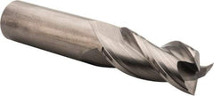 Kennametal - 3/4", 1-5/8" LOC, 3/4" Shank Diam, 4" OAL, 3 Flute, Solid Carbide Square End Mill - Single End, Uncoated, Spiral Flute, 37° Helix, Centercutting, Right Hand Cut, Right Hand Flute, Series AADE - Eagle Tool & Supply