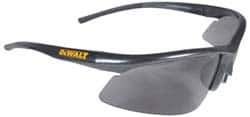 DeWALT - Smoke Lenses, Framed Safety Glasses - Anti-Fog, Scratch Resistant, Black Plastic Frame, Size Universal, Wrap Around - Eagle Tool & Supply