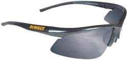 DeWALT - Silver Mirror Lenses, Framed Safety Glasses - Anti-Fog, Scratch Resistant, Black Plastic Frame, Size Universal, Wrap Around - Eagle Tool & Supply