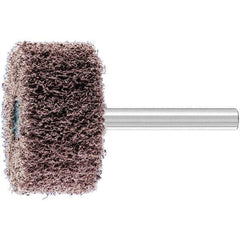 PFERD - 1-1/2" Diam x 3/4" Face Width, Aluminum Oxide Nonwoven Mounted Flap Wheel - 1/4" Shank Mount, 100 Grit, 15,000 Max RPM - Eagle Tool & Supply