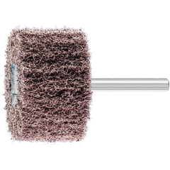 PFERD - 2" Diam x 1-1/4" Face Width, Aluminum Oxide Nonwoven Mounted Flap Wheel - 1/4" Shank Mount, 100 Grit, 12,000 Max RPM - Eagle Tool & Supply