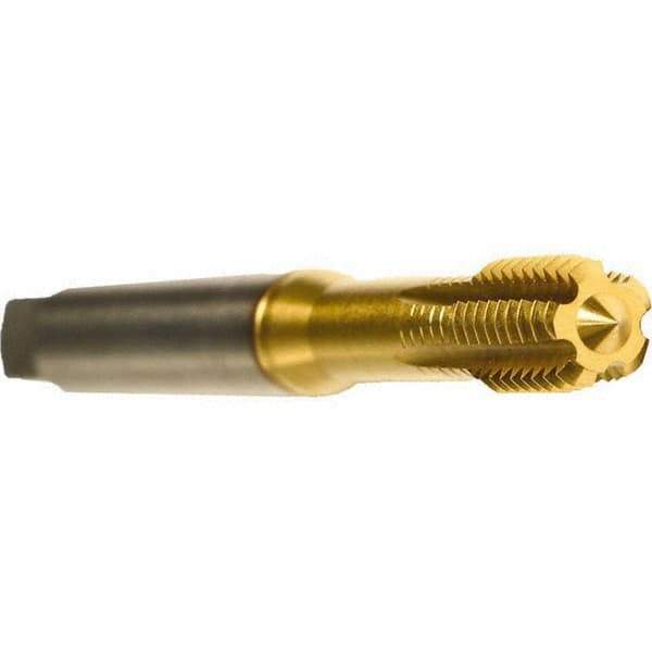 Emuge - 5/16-18 UNC 2BX Modified Bottoming Thread Forming Tap - Cobalt, TiN Finish, 3.543" OAL, 0.551" Thread Length, Right Hand Thread, Series Druck - Eagle Tool & Supply