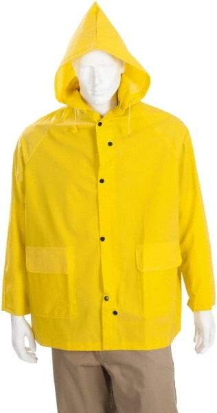 MCR Safety - Size 3XL, Yellow, Rain Jacket - No Pockets - Eagle Tool & Supply