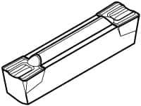 Kennametal - 0805M0G GMP Grade KC5025, 8.05mm Cutting Width Carbide Grooving Insert - 6.4mm Max Depth of Cut, Neutral, 0.8mm Corner Radius, TiAlN Finish - Eagle Tool & Supply