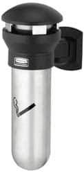 Rubbermaid - 0.6 Gal Stainless Steel Cigarette & Cigar Receptacle - 11-5/8" Wide x 18" High - Eagle Tool & Supply