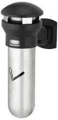 Rubbermaid - 0.6 Gal Stainless Steel Cigarette & Cigar Receptacle - 11-5/8" Wide x 18" High - Eagle Tool & Supply