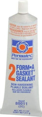 Permatex - 11 oz Tube Black Rosin Gasket Sealant - -65 to 400°F Operating Temp, 24 hr Full Cure Time - Eagle Tool & Supply