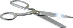 Clauss - 3-1/2" LOC, 8" OAL Chrome Plated Standard Shears - Right Hand, Chrome Plated Offset Handle, For General Purpose Use - Eagle Tool & Supply