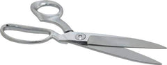 Clauss - 4-1/2" LOC, 10" OAL Chrome Plated Standard Shears - Right Hand, Chrome Plated Offset Handle, For General Purpose Use - Eagle Tool & Supply