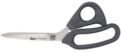 Clauss - 3-1/2" LOC, 9" OAL Titanium Standard Shears - Ambidextrous, Plastic Offset Handle, For General Purpose Use - Eagle Tool & Supply