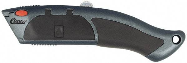 Clauss - Retractable Utility Knife - 2-1/4" Blade, Gray Zinc Oxide Handle, 10 Blades Included - Eagle Tool & Supply