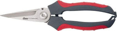 Clauss - 2-1/2" Length of Cut, Straight Pattern Multi-Purpose Snip - 8" OAL, Comfort Grip Handle - Eagle Tool & Supply