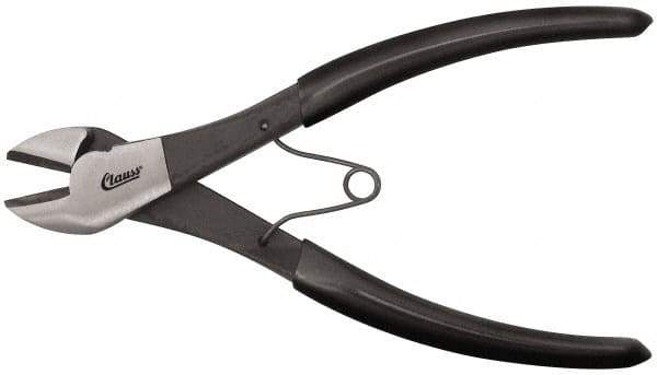 Clauss - 7" OAL, Wire Cutter - 7/8" Jaw Length x 1-1/8" Jaw Width, Standard Head, Vinyl Coated Handle - Eagle Tool & Supply