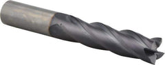 Niagara Cutter - 1", 4" LOC, 1" Shank Diam, 7" OAL, 4 Flute, Solid Carbide Square End Mill - Single End, TiAlN Finish, Spiral Flute, 30° Helix, Centercutting, Right Hand Cut, Right Hand Flute, Series C430 - Eagle Tool & Supply