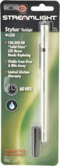 Streamlight - Blue LED Bulb, 2 Lumens, Mini Flashlight - Silver Aluminum Body, 3 AAAA Alkaline Batteries Included - Eagle Tool & Supply