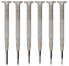 Moody Tools - 6 Piece Slotted Screwdriver Set - Blade Sizes: Width 0.025, 0.04, 0.055, 0.07, 0.08 & 0.1 - Eagle Tool & Supply