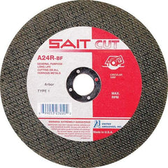 Sait - 7" 24 Grit Aluminum Oxide Cutoff Wheel - 3/32" Thick, 5/8" Arbor, 8,500 Max RPM, Use with Circular Saws - Eagle Tool & Supply