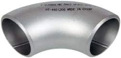 Merit Brass - 2" Grade 304L Stainless Steel Pipe 90° Long Radius Elbow - Butt Weld x Butt Weld End Connections - Eagle Tool & Supply