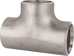 Merit Brass - 2-1/2" Grade 304L Stainless Steel Pipe Tee - Butt Weld x Butt Weld x Butt Weld End Connections - Eagle Tool & Supply